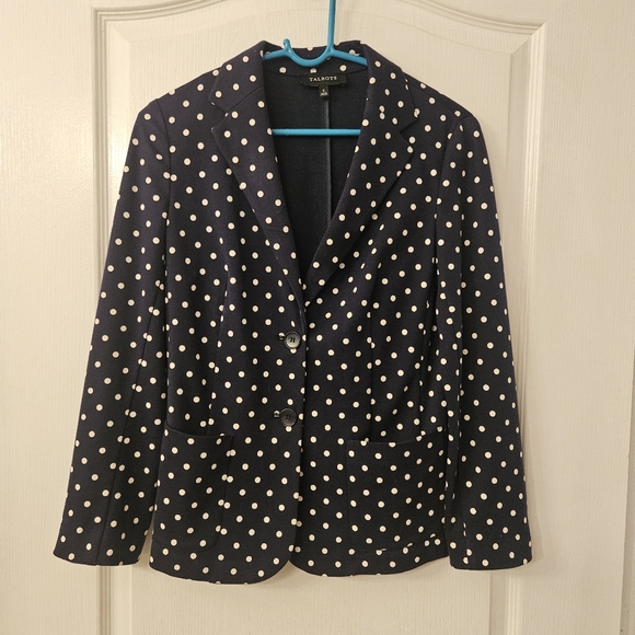 Talbots 2 button down polka dot blazer suitcoat size S small - Picture 4 of 11